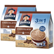 QUAKER 3in1 Oat Cereal Drink CHOCOLATE เควกเกอร์ ข้าวโอ๊ต ซีเรียล ดริ้งค์ สำเร็จรูป ช็อคโกแลต 28g. x 15ซอง (2แพค)