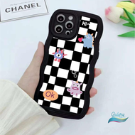 GC Softcase Gelombang motif SS804 catur smile Casing HP Kekinian untuk OPPO A3S A5S A15 A16 A17 A36 