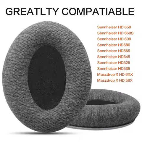 Replacement Upgraded Velour Fabric comfort earpads Suitable for Sennheiser HD650/HD600/HD660S/HD545/