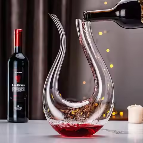 Crystal U-shaped Wine Decanter Gift Box Swan Decanter Creative Wine Separator