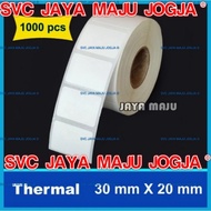 BARCODE LABEL STICKER THERMAL 30mm x 20mm / 30x20 / 3020 / 30 20 / 3 x 2 cm SHOPEE CONTENTS 1000 || 