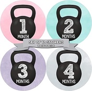 Months In Motion Baby Monthly Milestone Stickers - First Year Set of Baby Girl Month Stickers for Ph