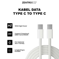 ZENTRO Fast Charging Data Cable Type-C to Type-C 100W Charger Cable 1m & 2M