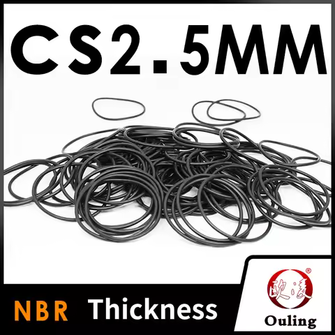 Thickness CS2.5mm Black NBR Nitrile Rubber O-rings Seals Gasket Washer Temperature Resistant Wear-Re