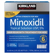 Kirkland Minoxidil 5% Extra Strength Hair Regrowth Treatment, 6 bottles with 2 oz each (6 Month Supp