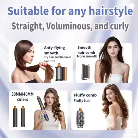 SenCiciMen 6-in-1 Multi Hair Styler Curling Iron Hair Hot Air Brush Curling Barrel Hair Dryer Profes