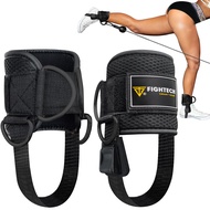 FIGHTECH Ankle Straps Cable Machine Attachment for Gym - Cable Kickback Ankle Straps - Padded Ankle 