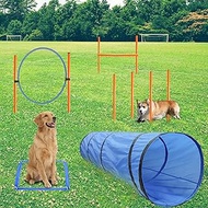 Dog Agility Training Equipment, Obstacle Agility Training Starter Kit for Doggie, Including Tunnel, 