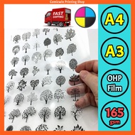 [INSTANT] Transparent Film A4 / A3 Printing (100micron, Single Sided) OHP Film Printing Service