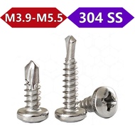 SUS304 Pan Head Phillips Drill Tail Self-Tapping Screws M3.9-M5.5 for Roofing 【BY-XMB】