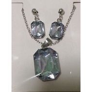 Rectangular opal stone jewellery set