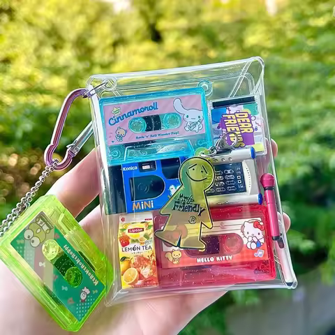 Bandai Original Sanrio Character Tape Pendant Hello Kitty Kuromi Pochacco Cinnamorol My Melody Cinna