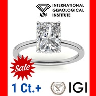 IGI 1.00 CT Diamond Ring in 18k White Gold ,IGI Certified Lab Grown Diamond