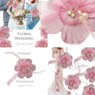 8cm Exclusive Handmade Corsage Floral Pink Corsage Flower Princess Corsage Fairy Corsage Feather Cor