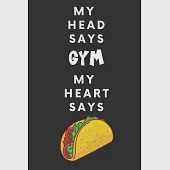 My Head Says Gym My Heart Says Tacos: 90 Day Fitness Tracker For Strength and Cardio Training
