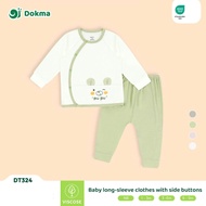 Dokma (4.5-8.8kg) Children's Long-Sleeved Shirt Set Bamboo Fabric DT191 Baby Long-Sleeve Clothes (1-
