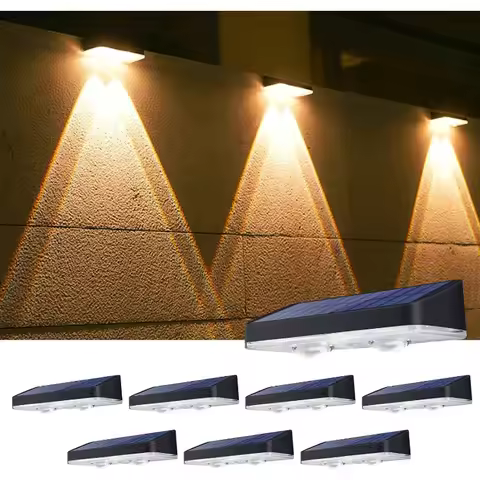 Solar Fence Lights Outdoor 3000/4000/6000K 3 Mode Waterproof Solar Powered Lights for Outside Backya