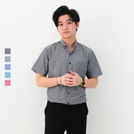KEMEJA SANVANINA Men's Formal Short Sleeve Oxford Shirt | Men's Casual Oxford Shirt