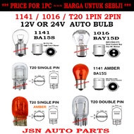 Universal 12V 24V Car Lorry Halogen Bulb Mentol - 1156 / 1141 / 1016 / 1157 / T20 / T20 AMBER