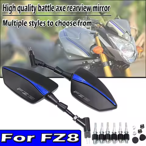 For FZ8 FZ 8 FAZER 2010-2014 2013 2012 2011 8/10mm Universal Adjustabale Rearview Rear View Mirrors 