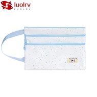 LUOLRV Handbag, A4/A5 Polka Dot Design File Bag, Cartoon Large Capacity Three Layers Exam Papers Sto