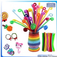 100pcs 6mm Colorful Dense Fuzzy Wire Pipe Cleaner Craft Flower Chenille Stem Colorful Fuzzy Wire Set