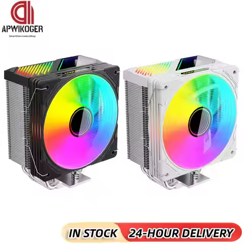 CPU Air Cooler 6 Copper Heat Pipes High Airflow CPU Cooler ARGB PWM Cooling Fan 1800RPM Speed CPU Co