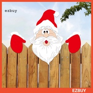 {ezbuy.my1}Christmas Fence Ornaments Wooden Peeking Santa Yard Decor Weatherproof Indoor Outdoor Dec
