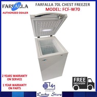 (Bulky) FARFALLA FCF-W70 70L SLIM CHEST FREEZER WITH WHEELS AND LOCK, FREE DELIVERY