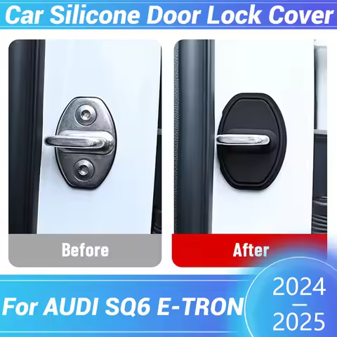 Car Door Lock Silicone Buckle Protector Cover For AUDI AUDI SQ6 E-TRON 2024 2025 Car Door Latch Anti
