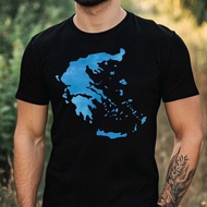 Mens Greece/Greece Motif Cotton T-Shirt