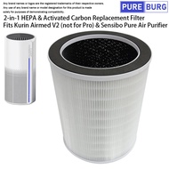 Fits Kurin Airmed V2 (not for Pro) & Sensibo Pure Air Purifier Filter 2-in-1 HEPA & Activated Carbon