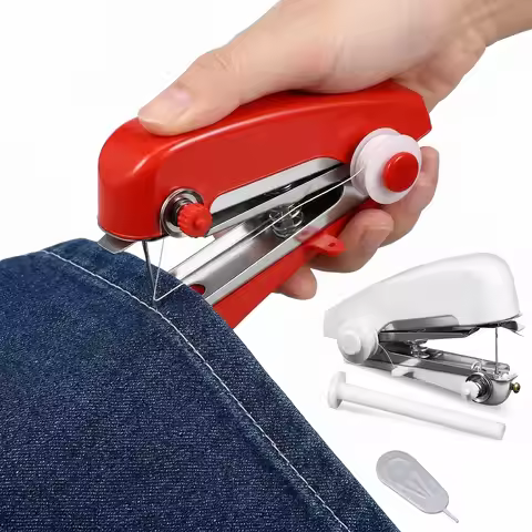 Mini Handheld Sewing Machine Portable Manual Sewing Machine for Fabric Clothing Leather DIY Home Tra