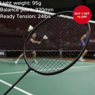 Training Badminton Racket Full Carbon Fiber 24 Lbs Single Racket Durable for Adults Students Teenage