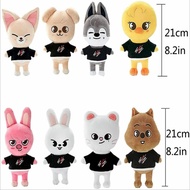 KPOP Stray Kids Skzoo Stuffed Toys Plush Doll Kids Girlfriend Gifts Toy Leeknow Hyunjin Home Decoration Children Gifts Skz Plushie Jiniret/Wolf Chan/Leebit/DWAEKKI/Jiniret/HAN