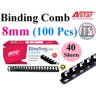 8mm (100pcs) Astar Comb Binder Rings / Plastic Comb Rings / Binding Rings / Binding Comb Rings Black