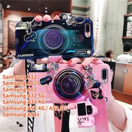 Case For Samsung Galaxy A12 Samsung A02S Samsung A02 Samsung A32 Samsung A52 Samsung A52s Retro Camera lanyard Casing Grip Stand Holder Silicone Phone Case Cover With Camera Doll