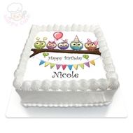 [Happy Cake] Owlsome Cake | Children Birthday Cake | Eggless Available | 7 Inch