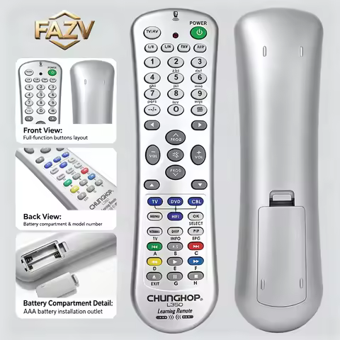 chunghop 4-IN-1 infrared learning remote control compatible with TV HIFI audio DVD set-top box L350