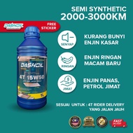 DASH OIL 10W40 15W50 SEMI SYNTHETIC MOTORCYCLE OIL 1L MINYAK MOTOR ENGINE OIL MINYAK HITAM ENJINE OI