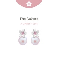 Mini Blooming Sakura and Pink Pearl Earrings