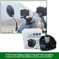 Action Camera Fixe Base Bracket For /Insta360 Motorcycle Helmet Windshield Mount Clip S0j3