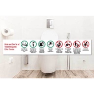 Etika Tandas Toilet Sign Toilet Sticker Board Do's and Don'ts of Toilet Etiquette Signage