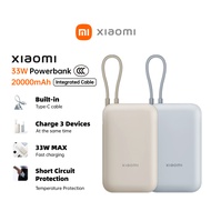 Xiaomi Built-in Cable Power Bank 20000mAh Pocket Version 33W Two—Way Fast Charge USB-C CCC Powerbank