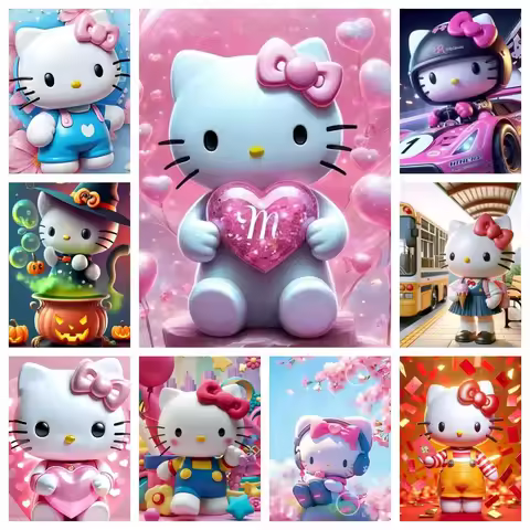 Hello Kitty Sanrio 5D DIY Diamond Painting Kit Diamond Embroidery Cross Stitch Handmade Art Gift Cra