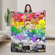 Funny BFDI Ultra-Soft Flannel Blanket For Couch Sofa, Anime Characters Lightweight Throw Blanket For