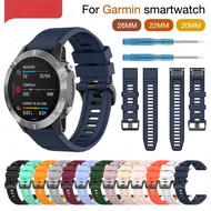 20mm 22mm 26mm Watch Band Strap For Garmin Fenix 7 7S 7X 6 6S 6X 5 5S 5X Pro Plus Quick Release Silicone Watchband