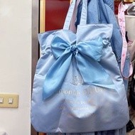 Maison de fleur 原單 手提袋 水藍色 大蝴蝶結 梨花包  便攜女化妝收納動漫包