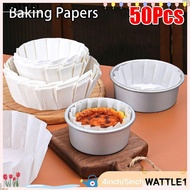 WTTLE 50Pcs Baking Papers, Foldless Disposable 4/6/8inch Basques Cake Paper,  Kitchen Use Oilproof C