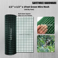 1/2'' x 1/2'' x 1 Feet PVC Coated Welded Square Green Wire Mesh Netting / 1Meter Jaring Besi Pagar Hijau 青色包胶铁网电焊网